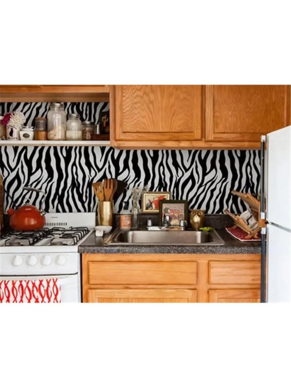 Zebra Print Peel Stick Wallpaper Black White Animal Print Self Adhesive